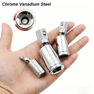 Universal Joint Swivel Socket Adapter3PCS Square U-Joint Drive Converter 1/4 3/8 1/2 Head Chrome Vanadium Steel Car Repair Auto Tool