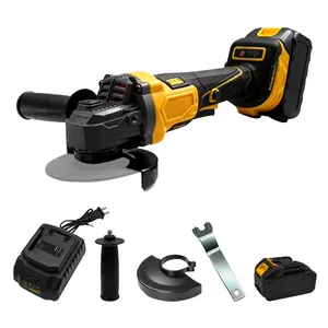 9000 RPM high-power brushless angle grinder, 20V cordless power grinder tool kit with LED indicator and 3 speed modes, includes 1 battery