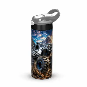Custom Monster Truck Kids Water Bottle • Personalized Monster Truck Bottle • Monster Truck Design • Custom Kids School Bottle • Boys Gift Idea • Back to School Drinkware