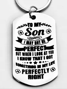 To My Son Themed Keychain, Stainless Steel Keychain for Son, Fashion Accessories for Daily Use, Trendy All-match & Exquisite Keychain for Birthday Gift