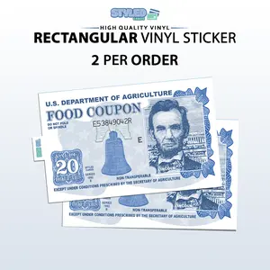 food stamp coupon  rectangle vinyl sticker