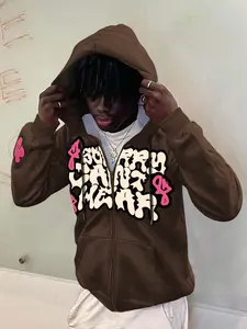 Men's Hooded Sweatshirt with Letter Print, Casual Street Style, Fitted Design, Fall & Winter Fashion, Trendy Hip Hop Clothing