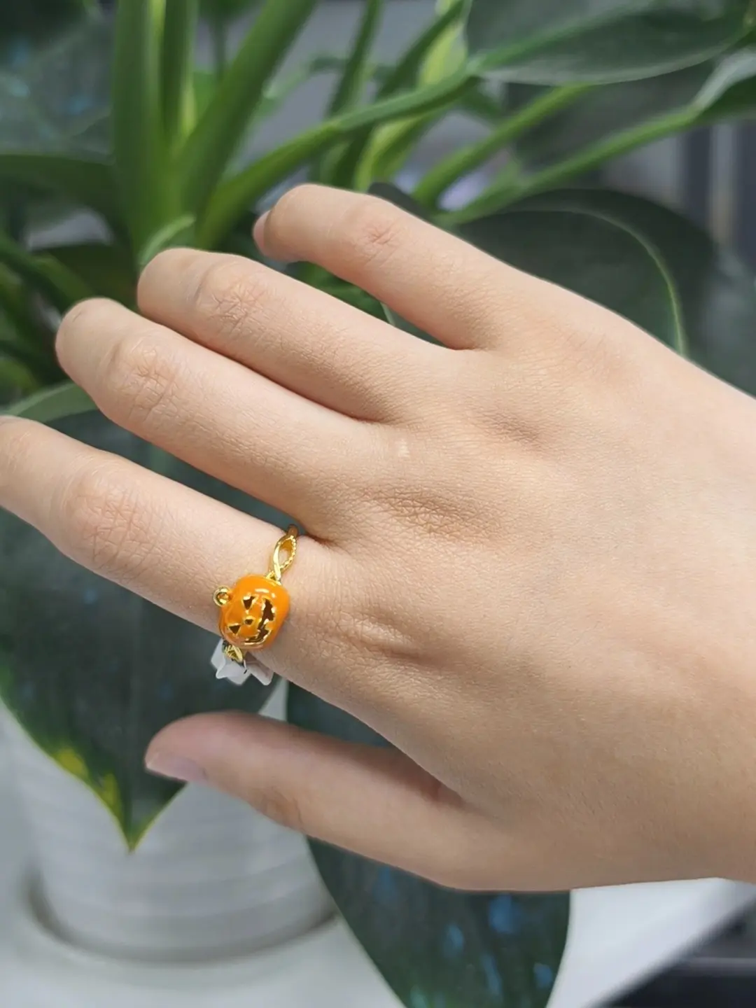 Kili(21188)gc.Pumpkin gold ring