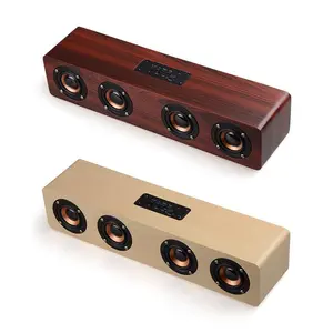 Soundbar Bluetooth Speaker Subwoofer Long Speaker Wooden Home Theater Bluetooth Speaker