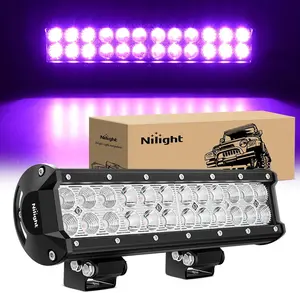 Nilight LED Light Bar 12 Inch 72W Spot Flood Combo Purple Beam Off Road Lights Fishing Hunting Deck Lights Boat Lights LED Work Light for Trucks UTV Pick-up Van Boat Tractor Triple Row