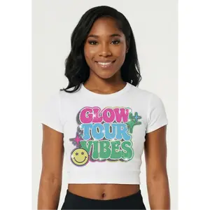 Glow Tour Vibes Crop Tee - Redline Glow Tour