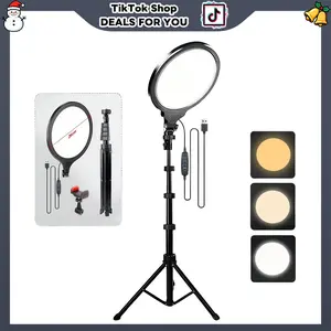10 Inch Selfie Ring Light Kit with 17-63" Telescoping Stand tripod, Video Light Adjustable Color Temperature, USB-Powered, Fill Light for YouTube, Vlogging, TikTok Videos, Makeup#valentine's day gifts#new years#cool tech gadgets