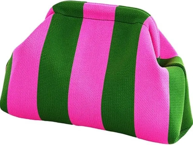 Clutch Purses for Women 2026 Summer Beach Woven Crochet Bag Dumpling Striped Ruched Cloud Purse Evening Handbag