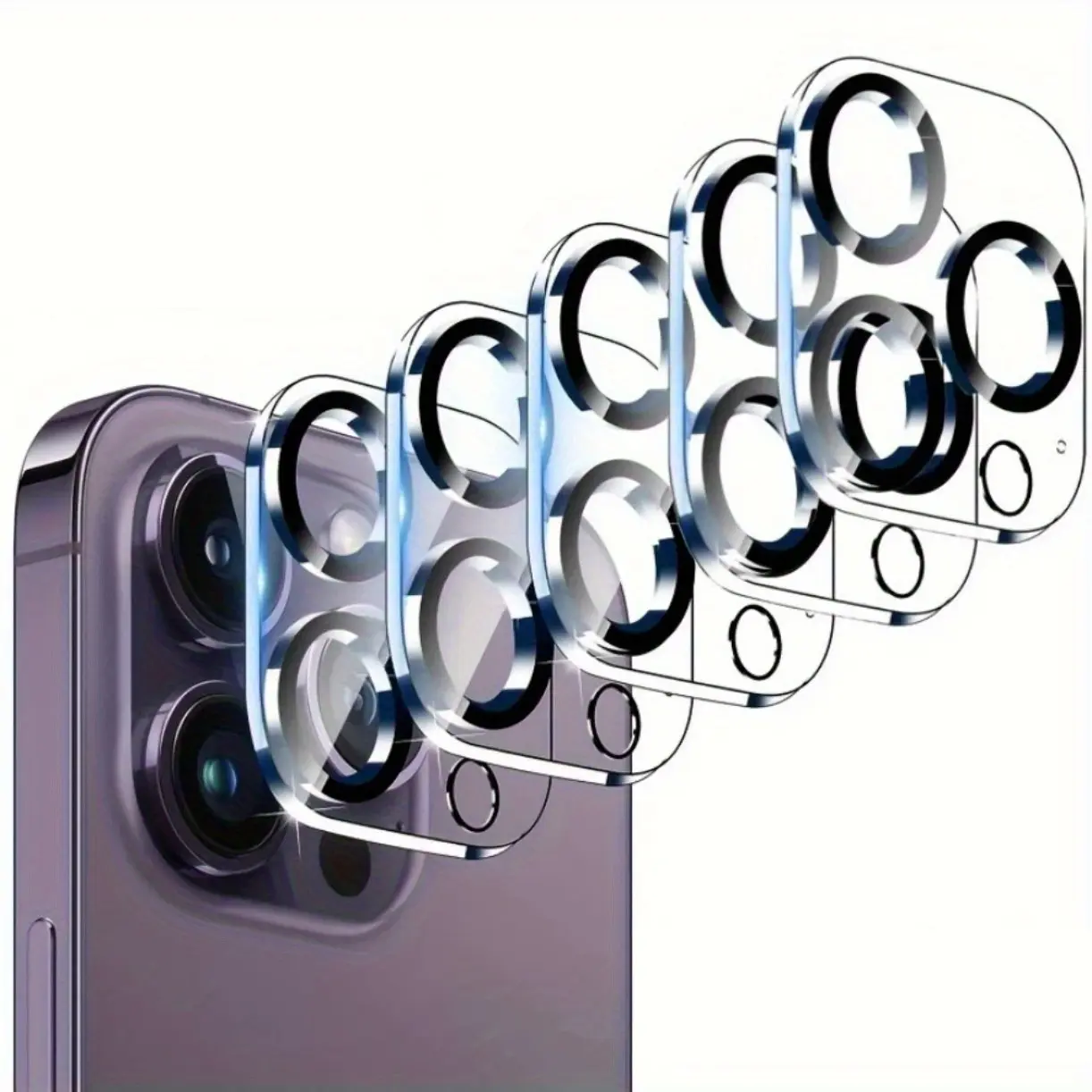 5-Pack Camera Lens Protectors For Iphone Premium | Compatible With for iphone 17 Pro Max, 17 Air, 16, 15, 14, 13, 11 Series | Dustproof, Made Of Tempered Glass