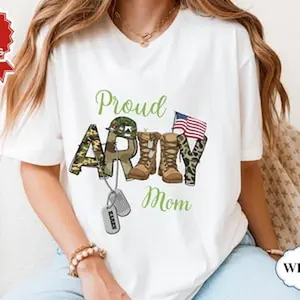 Custom Proud Army Family Mom Dad Brother Shirts, Personalized Army Dad Shirt, USA Army Family Outfits, Military Family Gift