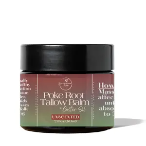 Organic Poke Root Tallow Balm with Castor Oil For Lymphatic Support
