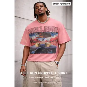BKYS MEN'S HELL RUN CROPPED TSHIRT PINK