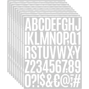 10 Sheets Vinyl Letter Stickers, 2 inch Self-Adhesive Alphabet Numbers Stickers Waterproof Mailbox Numbers Sticker Letters for Mailbox,Window, Door,Cars,Boats,Address Number Decorative Stickers