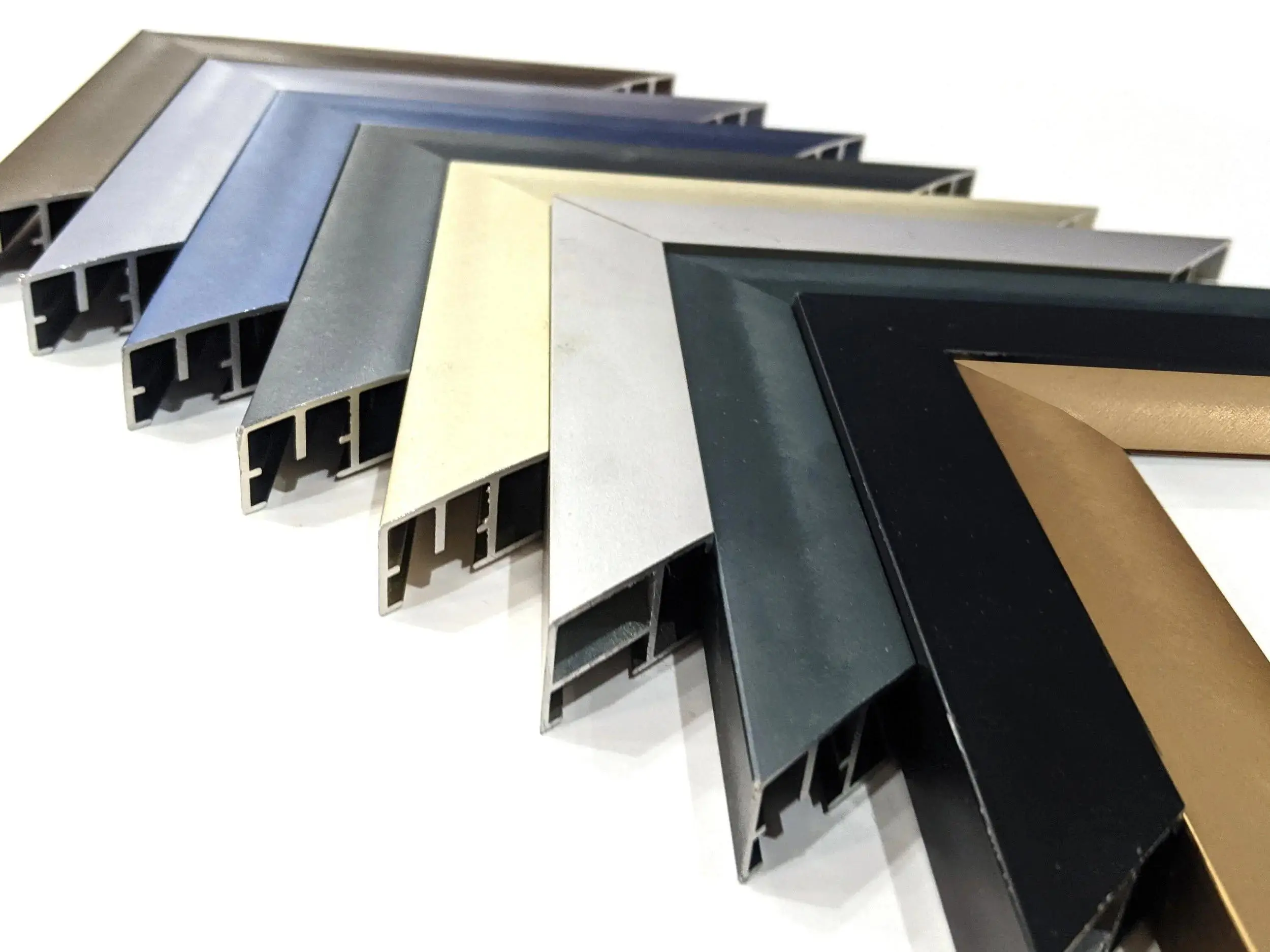 Custom Cut Frame - Sectional Metal - 7/8" W x 5/8" H x 1/2" R | Custom Size Picture Frame Straight fit Profile M24