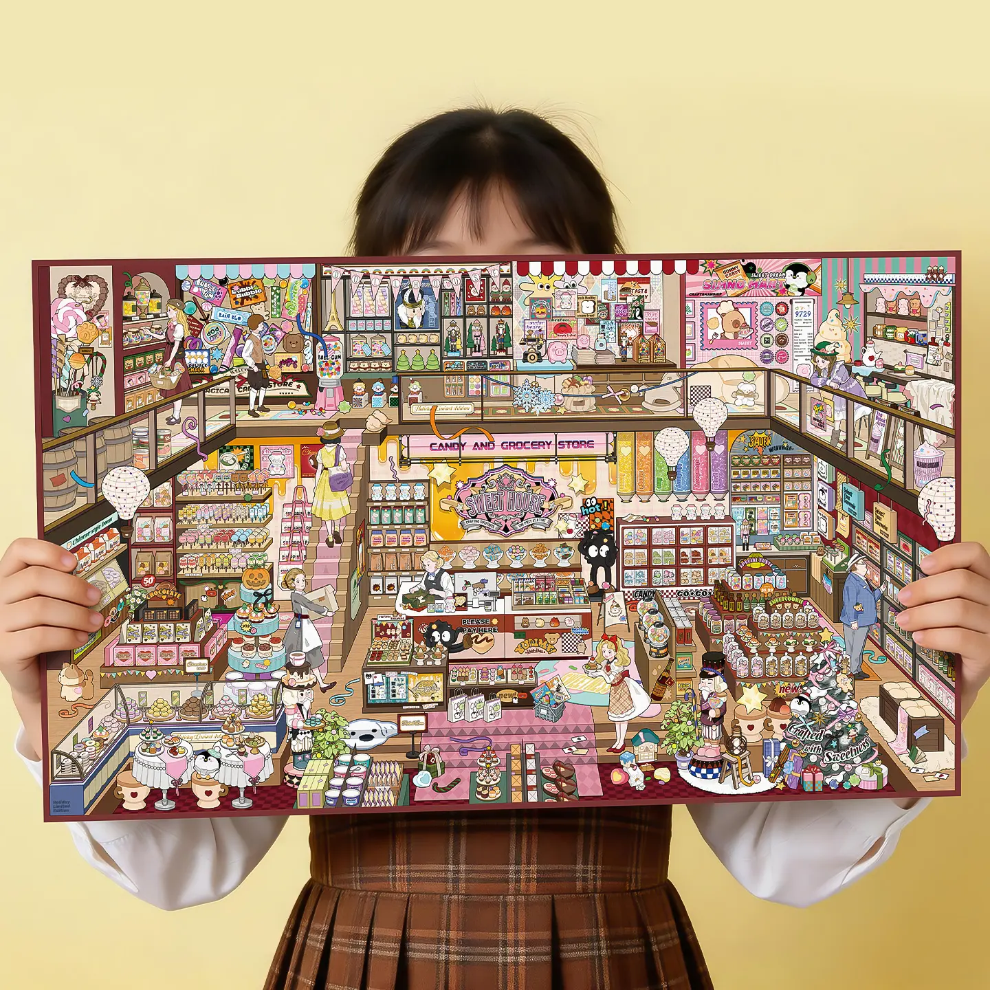 SIMNO Candy Shop & Vintage Clothing Store Sticker Set - DIY Miniature Scene Stickers for Scrapbooking, Planner Decoration