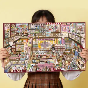 SIMNO Candy Shop & Vintage Clothing Store Sticker Set – DIY Miniature Scene Stickers for Creative Scrapbooking & Planner Decoration