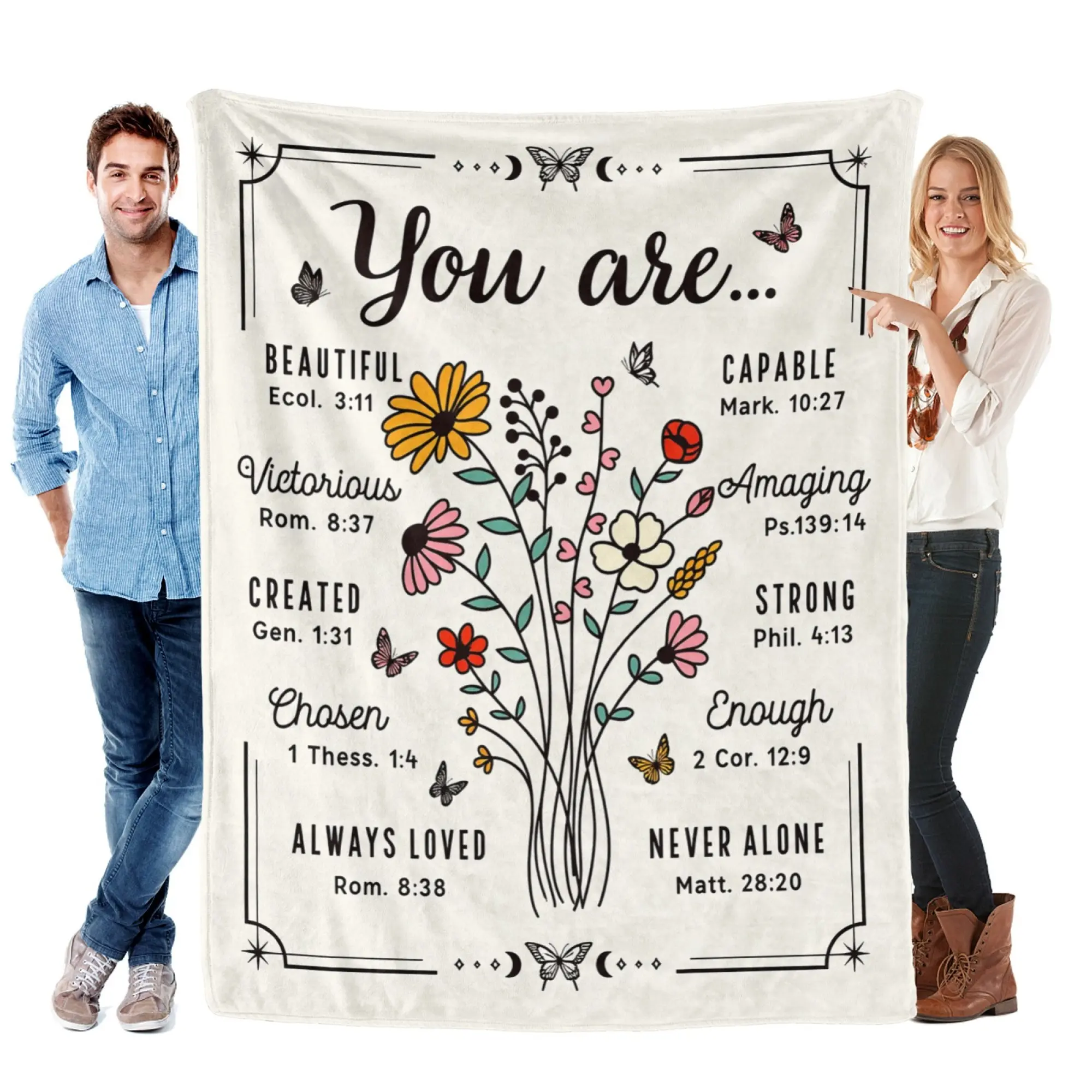 Christian Praise & Worship Flannel Blanket – Gentle on Skin, Multi-Size, Great for Air Conditioned Spaces, Devotion & Daily Snuggle mothers day gift
