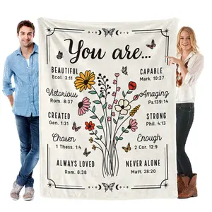 Christian Praise & Worship Flannel Blanket – Gentle on Skin, Multi-Size, Great for Air Conditioned Spaces, Devotion & Daily Snuggle mothers day gift