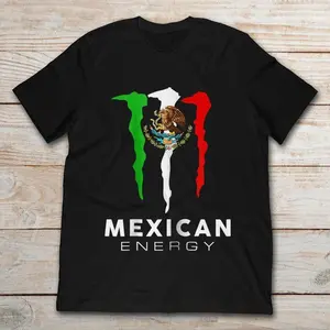 MEXICO FLAG MEXICAN ENERGY DRINK LOGO T-SHIRT