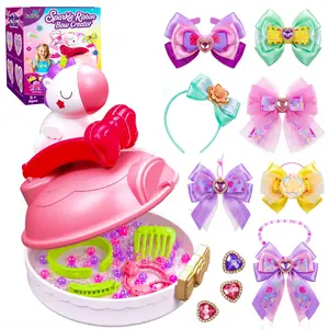 Kiditos Sparkling Ribbon Bow Creator Kit for Girls – DIY Headband & Jewelry Making Set, Arts and Crafts Toys for Kids Ages 5+, Make Your Own Hair Bows, Creative Gifts for Girls