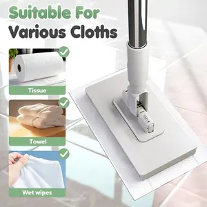 7-In-1 Face Towel Mop - 1 Mop Plus 6 Random Color Cloths, Wet Wipes, Reusable Multi-Functional Household Mop, Suitable For Bathroom, Kitchen, Living Room, And Floor Cleaning. Lazy Person's Flat Cloth Holder, No Need To Wash By Hand Face Towel Mop.