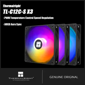 Thermalright TL-C12C-S X3 CPU Fan 120mm ARGB Case Cooler Fan, 4pin PWM Silent Computer Fan wth S-FDB Bearing Included, up to 1550RPM Cooling Fan（3 Quantities）
