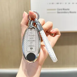 for Nissan Key Fob Cover Keychain Fit for Altima Maxima Rogue Armada Pathfinder Smart Key Shell Case