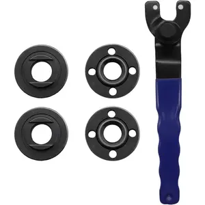 Universal Grinder Spanner Wrench with 4 Pcs 5/8-11 Shaft Nut, Fit 4.5"-7" Grinders - O-K-023-LM