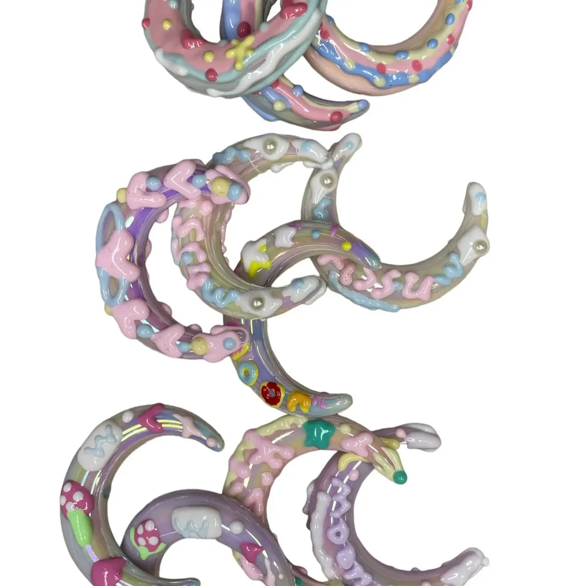 Moon hand painted beads