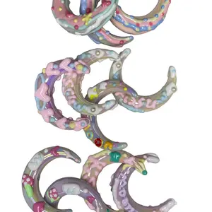 Moon hand painted beads