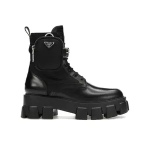 Prada Women's Monolith 55mm Pouch Ankle Boots Black Leather, from StockX