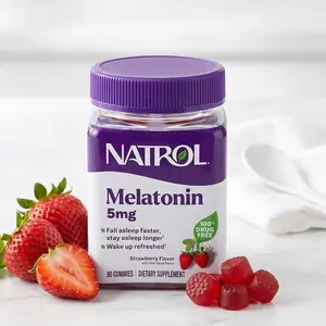 Natrol Melatonin Gummies, Healthcare Dietary Sleep Support Supplements, 90 Strawberry-Flavored 5 mg Sleep Aids for Adults