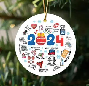 2024 Event Christmas 2024 Year in Review Ornament, Ceramic And Acrylic Ornament