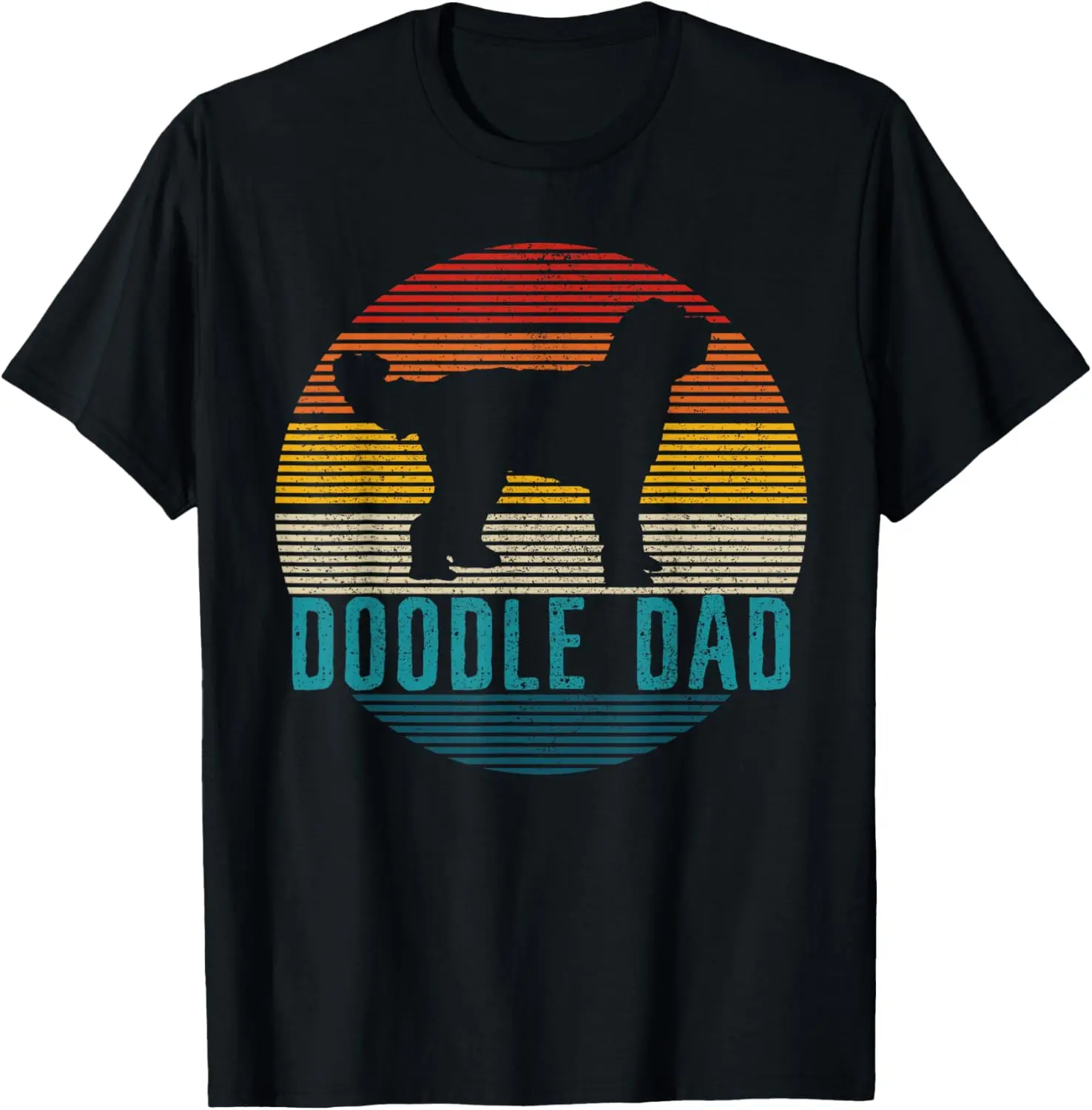 Vintage Graphic T-Shirt for Women, 100% Cotton Short Sleeve Round Neck Streetwear with Funny 'Doodle Dad' Print for Dog Owners