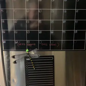 Magnetic Dry Erase Calendar Whiteboard, 1 Set Including Monthly, Weekly, and Daily Planning Calendar & 8 Markers & Eraser, Magnetic Erasable Chalkboard Set for Home Office, Study Supplies, Home Decor