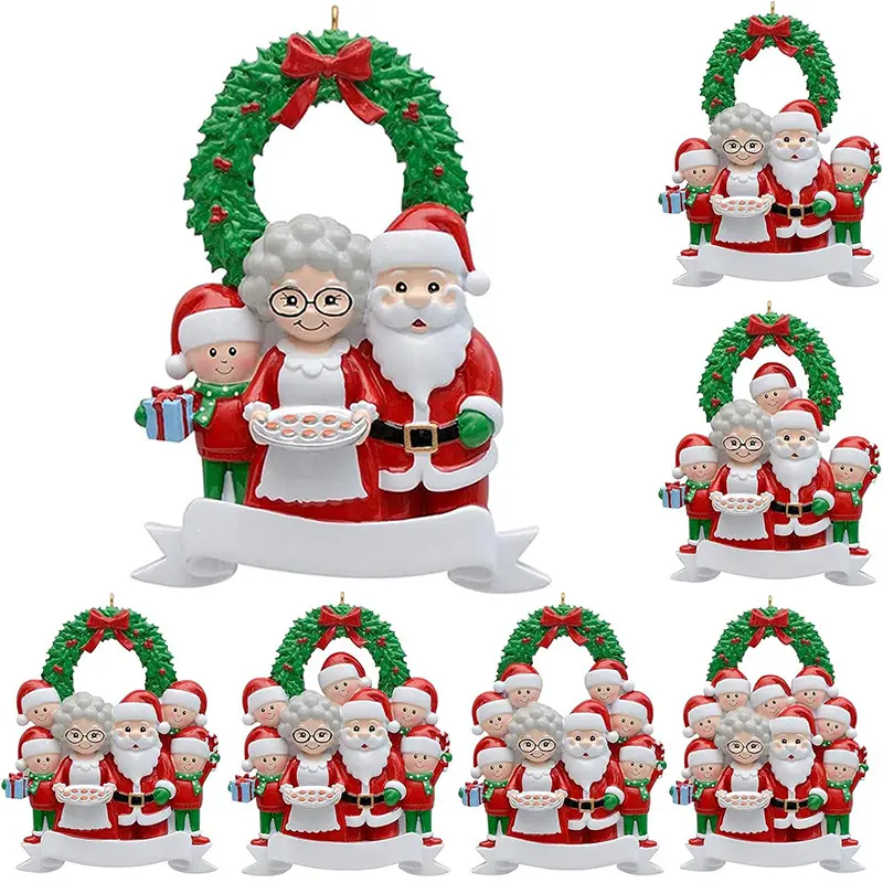 Personalized shape decorations for Santa Claus Family living room bedroom Christmas pendant resin a Painting Ornaments