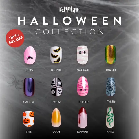 Red Aspen Halloween Press On Nails Collection Salon-Quality Damage-Free 2-Week Wear Nail Dashes