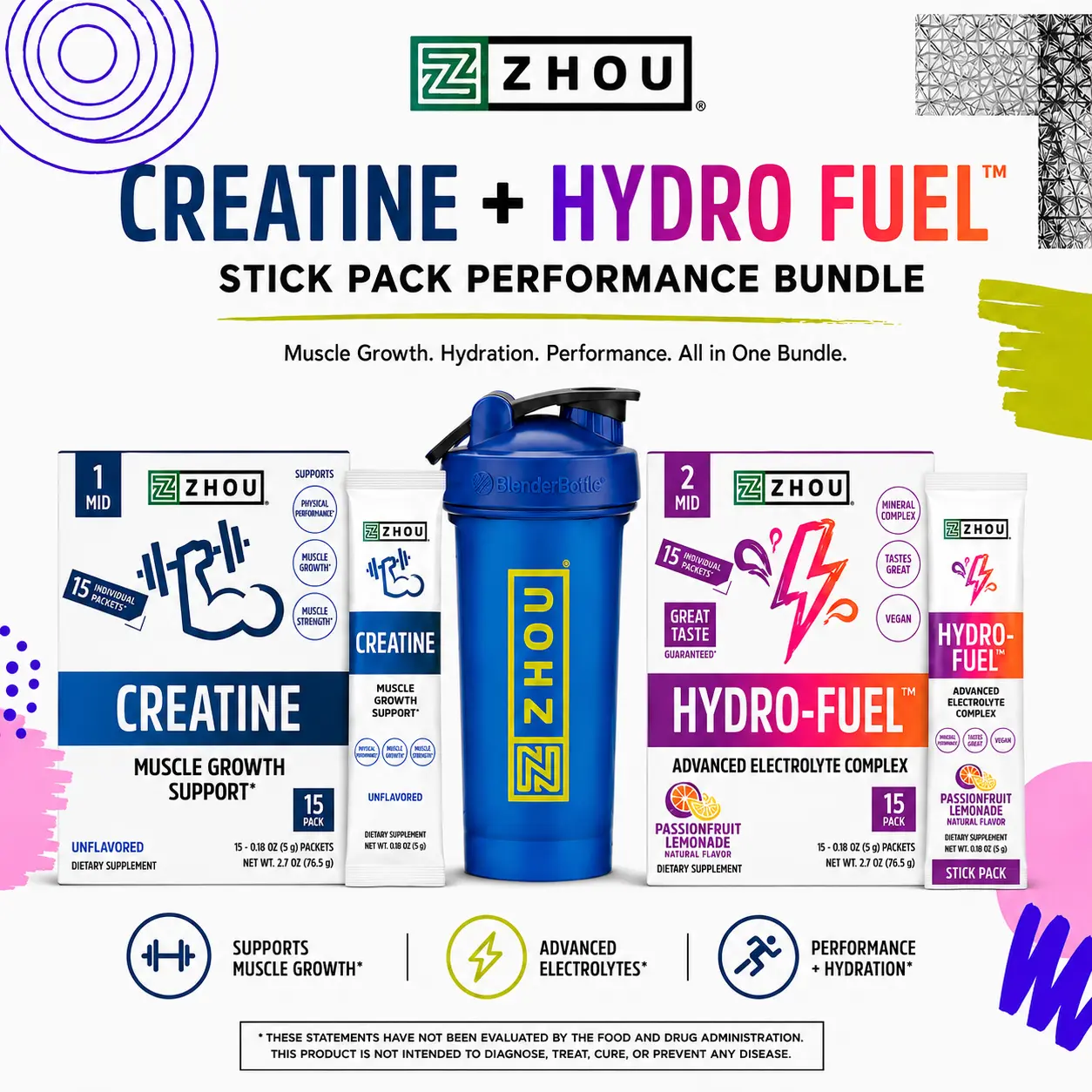 Creatine + Hydro Fuel Stick Pack Performance Bundle - Creatine Stick Packs + Hydro Fuel Stick Packs