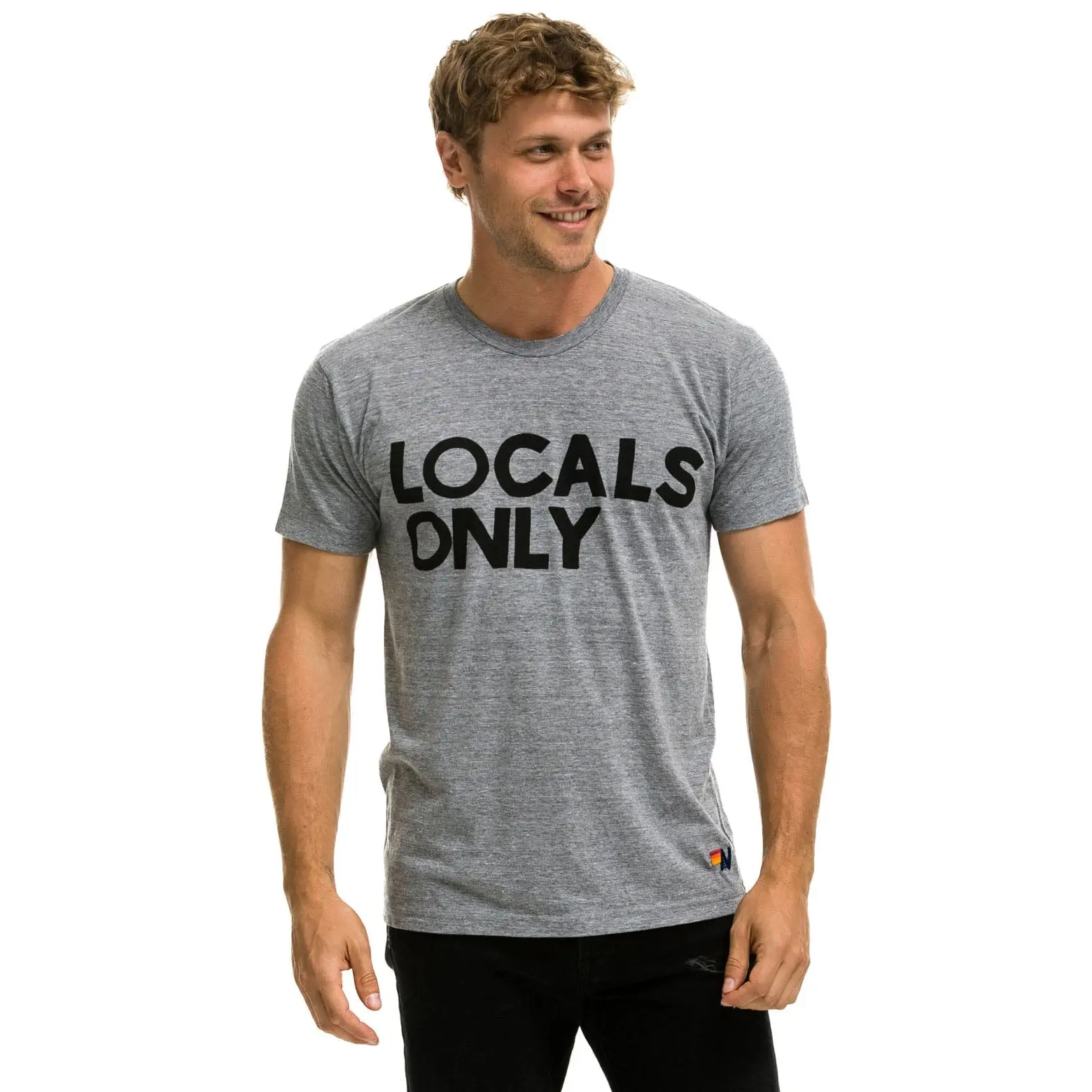 LOCALS ONLY TEE - HEATHER GREY