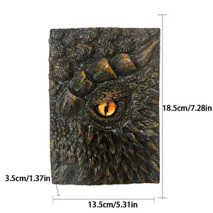 Demon's Eye Handcrafted Journal - Deluxe Animated Dragon Book with Resin Clay Cover & Lifelike Demon's Eye - Dark Fantasy Artisanal Journal for Luxurious Writing Experience