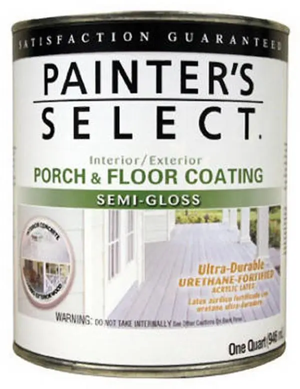 True Value 112181 1 Qt Urethane-Fortified Semi-Gloss Porch & Floor Coating - Indoor/Exterior, Low Odor, Quick Drying, Scratch Resistant, Washable, Easy Soap & Water Clean-Up, Neutral Base for Concrete Floors