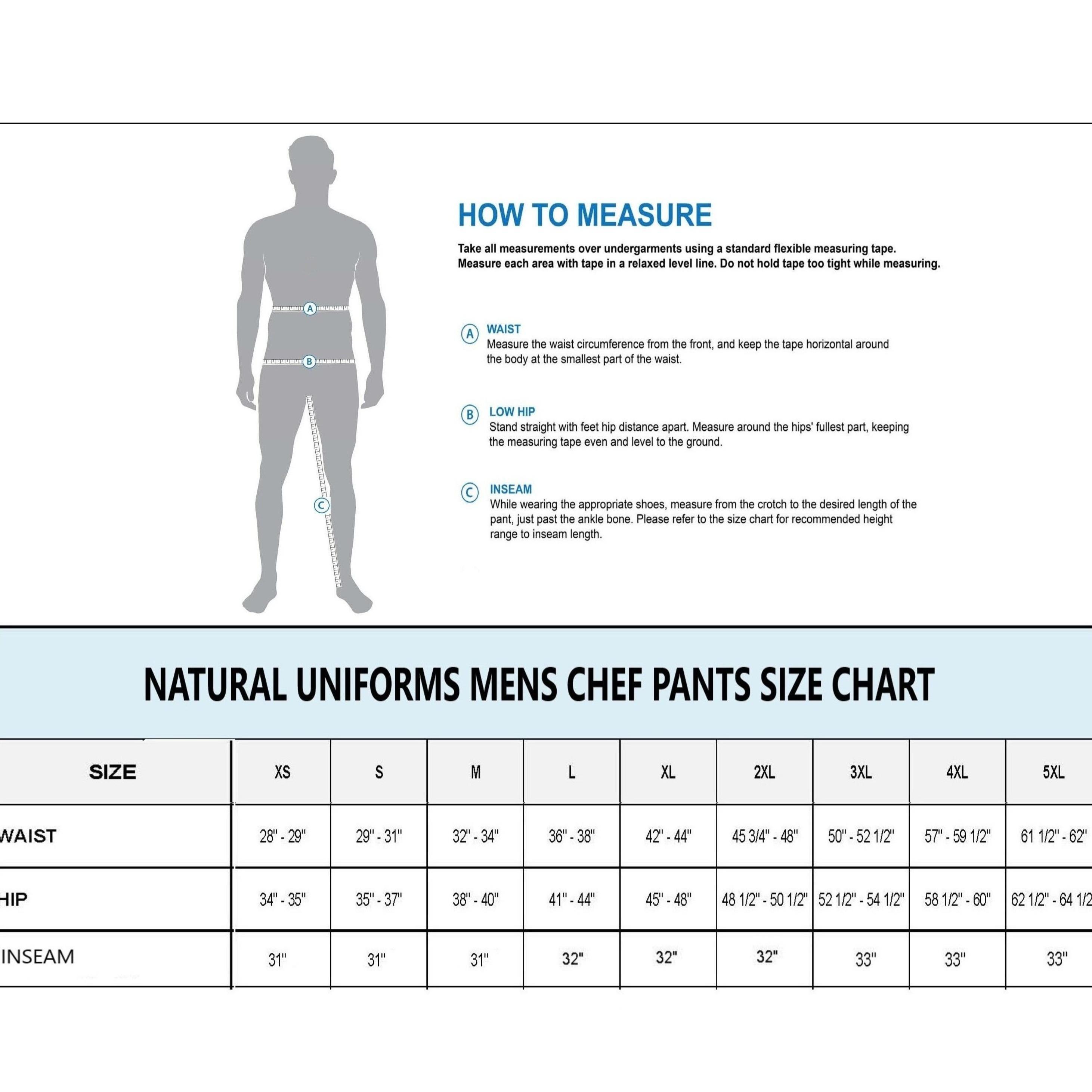 Natural Uniforms Chef Cargo Pants – 6 Pocket Cotton Twill Work Pants, Elastic Waist Kitchen Uniform (Multi-Pack Available)