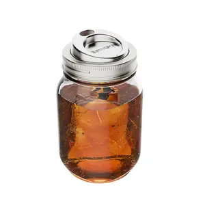 Jarware Stainless Steel Sip Lid Inserts for Regular Mouth Mason Jars