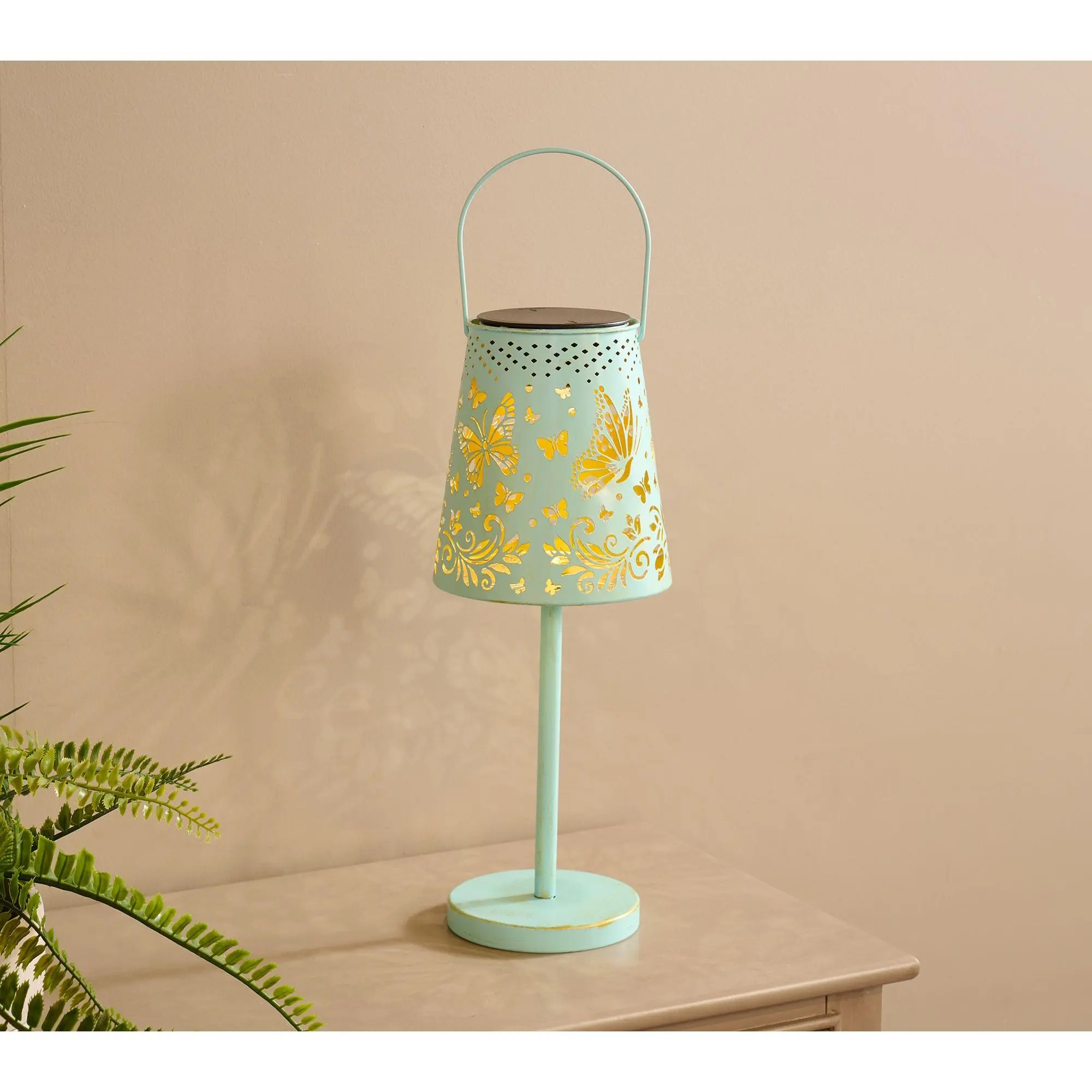 Barbara King Illuminated Metal Outdoor Table Light With Handle