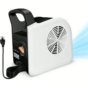 ground blower Air Mover Blower Fan For Drying Cooling And Ventilating, High Velocity Fan For Home Garage Workshop And Job Site Use, Portable Floor Fan With 185° Rotation, 3 Speeds, 2 AC Outlets, White