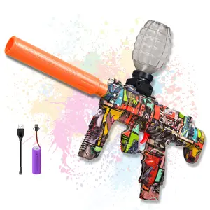 Electric gel ball launcher, high-speed automatic splashing ball launcher, suitable for outdoor activities, shooting games, birthdays and other occasions. Ideal gift for boys and girls.