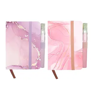 itechpanda 2 Pack A7 Cute Hardcover Notebook   Time Planner Notebook Pocket Mini Small Notebook with Pen for Girls Women College Student Office Diary Subject Writing Supplies