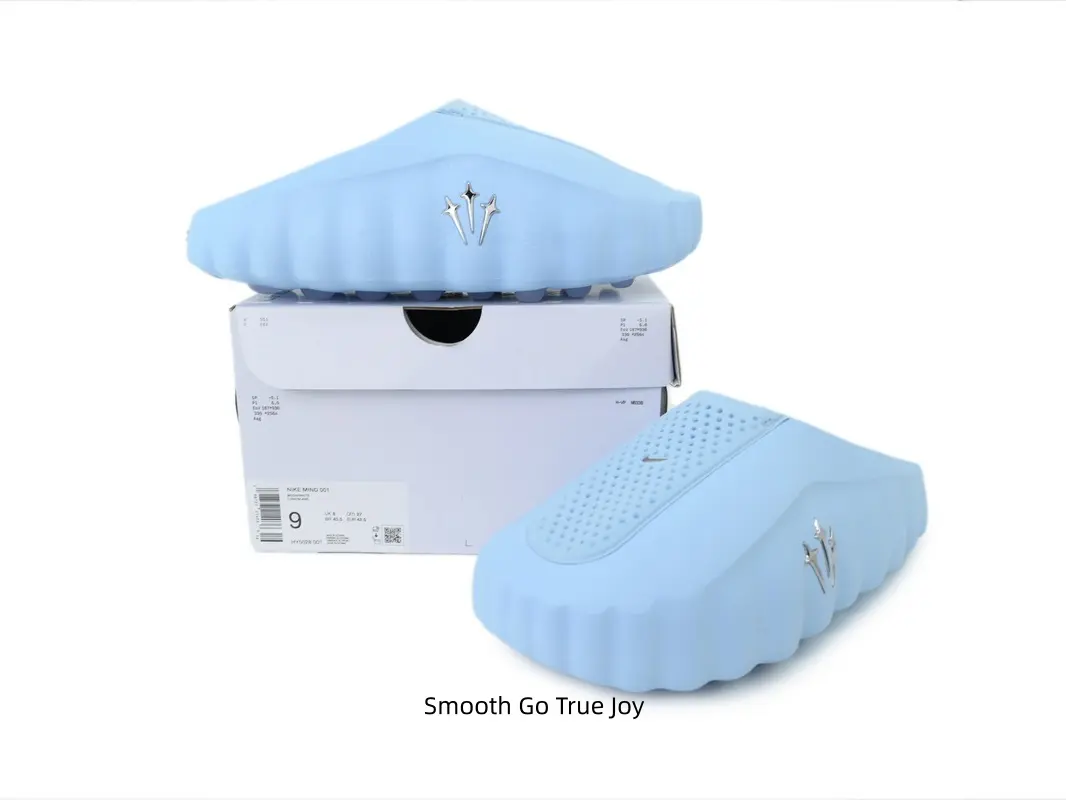 Men Light Blue EVA Closed Toe Mule Slides, Massage Cushion Slip On Street Clogs, Non-Slip Outdoor Sport Recovery Casual Slippers