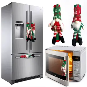 Festive Christmas Gnome Refrigerator Door Handle CoversKitchen Appliance Decor for Fridge, Microwave & Dishwasher-Perfect Holiday Party Favors Christmas gift