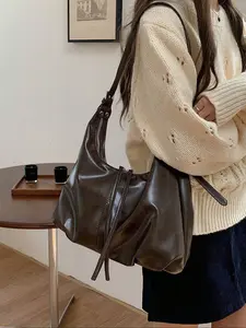 Women's Retro Underarm Bag, Vintage Underarm Bag, Autumn Winter New Fashion Tote, Large Capacity Crossbody Shoulder Bag, Hobo Shoulder Bag, Casual Style Handbag for Daily Use, Fashion Bags